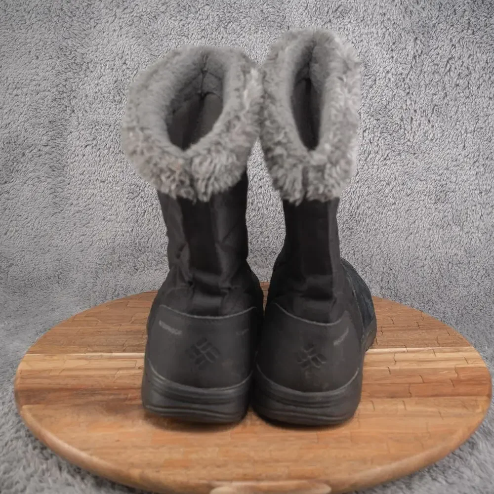 Columbia Womens Ice Maiden Black Waterproof Round‎ Toe Pull On Snow Boots Sz 9.5